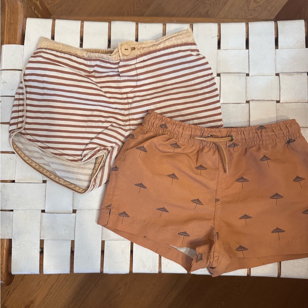 Lot of boys brown shortie swim shorts size 2/3